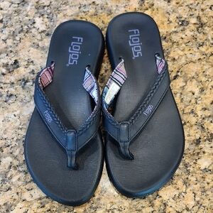 Flojos Black and Pink Flip Flops